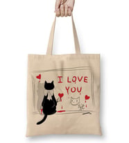 Kedi Cat Love Bez Çanta Uzun Saplı