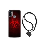 Infinix Hot 9 Play Kılıf Silikon Desen Boyun Askılı Virus 1654