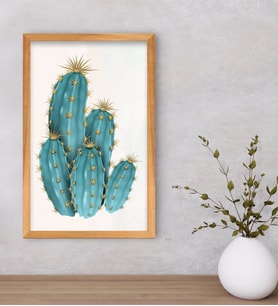BK Gift  Kaktüs Tasarımlı Dekoratif Retro Ahşap Çerçeveli Tablo-20