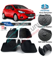 Opel Corsa E Havuzlu 3D Paspas Niken Siyah 2015 Sonrası