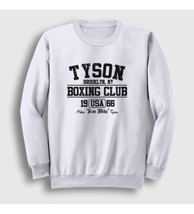 Presmono Unisex Beyaz Boxing Club Mike Tyson Sweatshirt 157947tt (Beyaz)