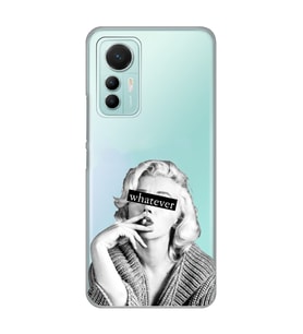 Xiaomi Mi 12 Lite Uyumlu Marilyn Monroe Desenli Şeffaf Telefon Kılıfı