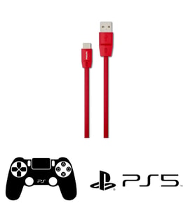 Philips Playstation 5 Uyumlu Joystick Şarj Kablosu 5A 100W UsbA to Type-C 1.8 M Hızlı Şarj Data Kablosu Kırmızı DLC2529C