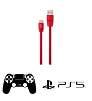 Philips Playstation 5 Uyumlu Joystick Şarj Kablosu 5A 100W UsbA to Type-C 1.8 M Hızlı Şarj Data Kablosu Kırmızı DLC2529C