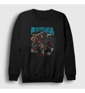 Presmono Unisex Siyah Bones Pantera Sweatshirt 168230tt