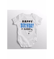 Happy Birthday Daddy I Love You Erkek Yazılı Baskılı Bebek Zıbını