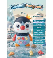 Müzikli ve Işıklı Penguen İnteraktif Bebek Oyuncağı 10 Melodi 5 Hayvan Sesi