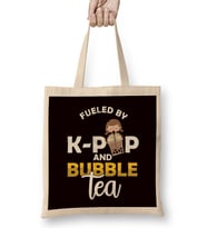 Fueled By K-Pop And Bubble Tea Korean Pop Music Food Drinks Bez Çanta Uzun Saplı