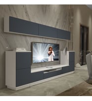 Decoraktiv Trendstyle 9S Mdf Tv Ünitesi Tv Sehpası - Beyaz Antrasit (Beyaz - Antrasit)