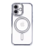 İphone 16 Plus Kılıf Joke Simli Magneticsafe Kılıf - Mavi