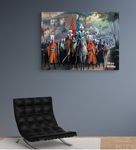 Kişiye Özel Fatih Sultan Mehmet Tasarımlı Yeni İş Hediyesi Kanvas Tablo 30x50 cm