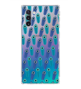 PrintiFy Samsung Galaxy Note 10 ile Uyumlu Nazar Boncuğu 4  Kamera Korumalı Şeffaf Silikon Kılıf