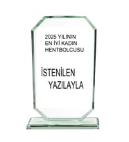 Kristal  cam Plaket Beyaz lale 12x22 istenilen yazıyla