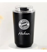 .Kişiye Özel Retro Stil 240ml Vakumlu Isı Korumalı Termos Kupa (Siyah)