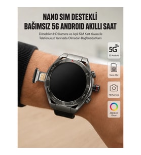 Mey İthalat® Kameralı 5G Android Akıllı Saat AMOLED Ekran Wi-Fi GPS SIM Kart Destekli