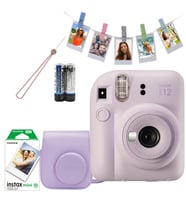 Fujifilm İnstax Mini 12 Fotoğraf Makinesi+Askı+pil+10'lu film+Çanta+Mandal lila