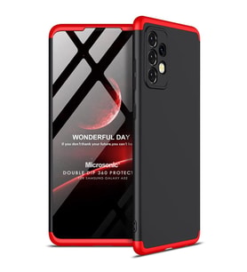 Microsonic Samsung Galaxy A52s Kılıf Double Dip 360 Protective Siyah Kırmızı