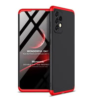 Microsonic Samsung Galaxy A52s Kılıf Double Dip 360 Protective Siyah Kırmızı