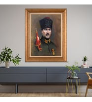 Altın Varaklı Paspartulu Çerçeveli Tablo hb860