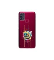 Samsung Galaxy M31 ile uyumlu Splash arı tasarımlı şeffaf silikon kılıf