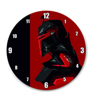 Cakatablo Star Wars Kırmızı Zeminde Kask Duvar Saati