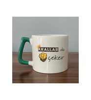 Krallar Da Nah Çeker Baskılı Kırmızı Kulplu Prime Kupa - Komik Hediye Bardak Fincan Mug
