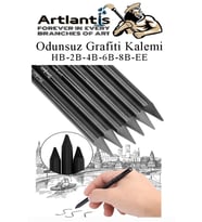 Odunsuz Grafiti Kalemi 6 lı 1 Paket Odunsuz Kömür Kalemi Füzen Kalemi Çizim Kalemi Eskiz ve Karakalem Kalemi (Siyah)