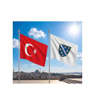 Bosna Hersek (1992-1998) Bayrağı ve Alpaka Kumaş Türk Bayrağı 2'li Set 70x105cm