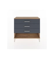Arges Şifonyer 3 Çekmeceli 88x30x80 Çam-Antrasit