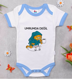 BK Kids Umrumda Değil Tasarımlı Mavi Bebek Body Zıbın-1