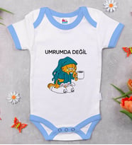 BK Kids Umrumda Değil Tasarımlı Mavi Bebek Body Zıbın-1