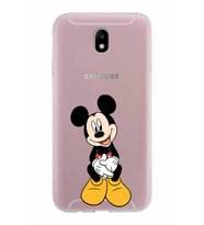 Samsung Galaxy J7 Pro Kapak Mickey Mouse Tasarımlı Şeffaf Silikon Kılıf