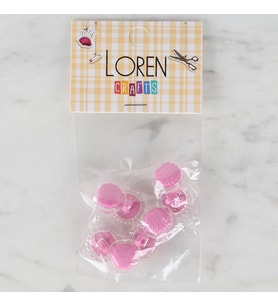 Crafts 8 Li Şeffaf Pembe Deniz Kabuğu Düğme