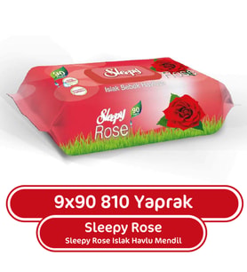 Sleepy Islak Havlu Mendil Gül Kokulu 9X90 lı 810 Yaprak