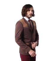 Penye Slim Fit Kahverengi Ceket - Wessi
