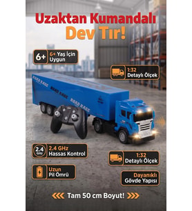 Uzaktan Kumandalı Dev Tır 50 cm Büyük Boy Oyuncak Kamyon 1:32 Ölçek