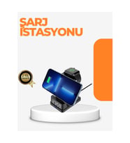 4’ü 1 Arada Kablosuz Şarj İstasyonu – LED Saat Ekranlı, İOSUyumlu, Akıllı Güvenlik Koruması