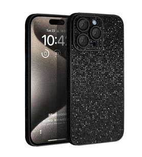 Microsonic Apple iPhone 14 Pro Max Kılıf Bling Rhinestones Siyah (Siyah)