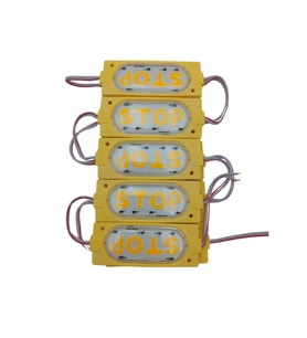 12 Volt Stop Yazılı Sarı - Amber Işık 90x35 mm Çakar Modül 5 Adet