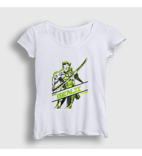 Presmono Kadın Beyaz Genji Oyun Overwatch T-Shirt 358512tt