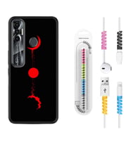Tecno Spark 6 6 Go 8C 8 Pro 7 7 Pro Kılıf Kablo Koruma Spiral Silikon Red Moon 1710