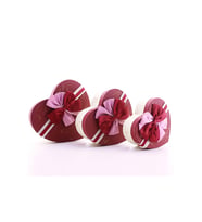 3 Lü Set Kalp Şeklinde Love Temalı Kurdeleli Karton Kutu Kırmızı Sevgiliye Hediye