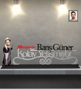 Kişiye Özel Kabadayı Karikatürlü  Kolay Yetişmiyor Ahşap Biblo Bay-4