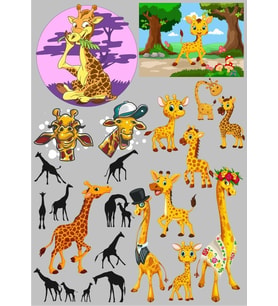 Zürafa Sticker Set 20 Parça Telefon, Tablet, Defter, Laptop Sticker