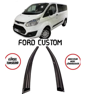 Ford Custom Cam Rüzgarlığı 2li (Siyah)