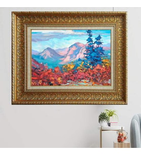 Gold Altın Kalın Çerçeveli Paspartulu Tablo vvb1307