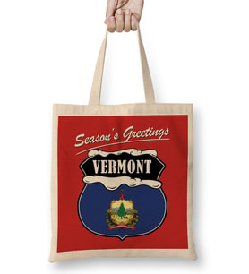 Seasons Greetings Vermont Christmas Bez Çanta Uzun Saplı