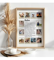 Çocuk Kalbi Atölyesi - Kişiye Özel Baba Tanımı Bej Fotoğraflı Tasarım Tablo , Babalar Günü Hediyesi, Babalar Günü Tablosu