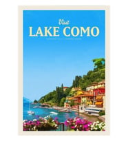 Como Gölü'nü Ziyaret Edin Tablo Ahşap Poster Dekoratif