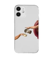 Iphone 12 Uyumlu Eller Tablosu ve Kahve Tasarımlı Şeffaf Telefon Kılıfı